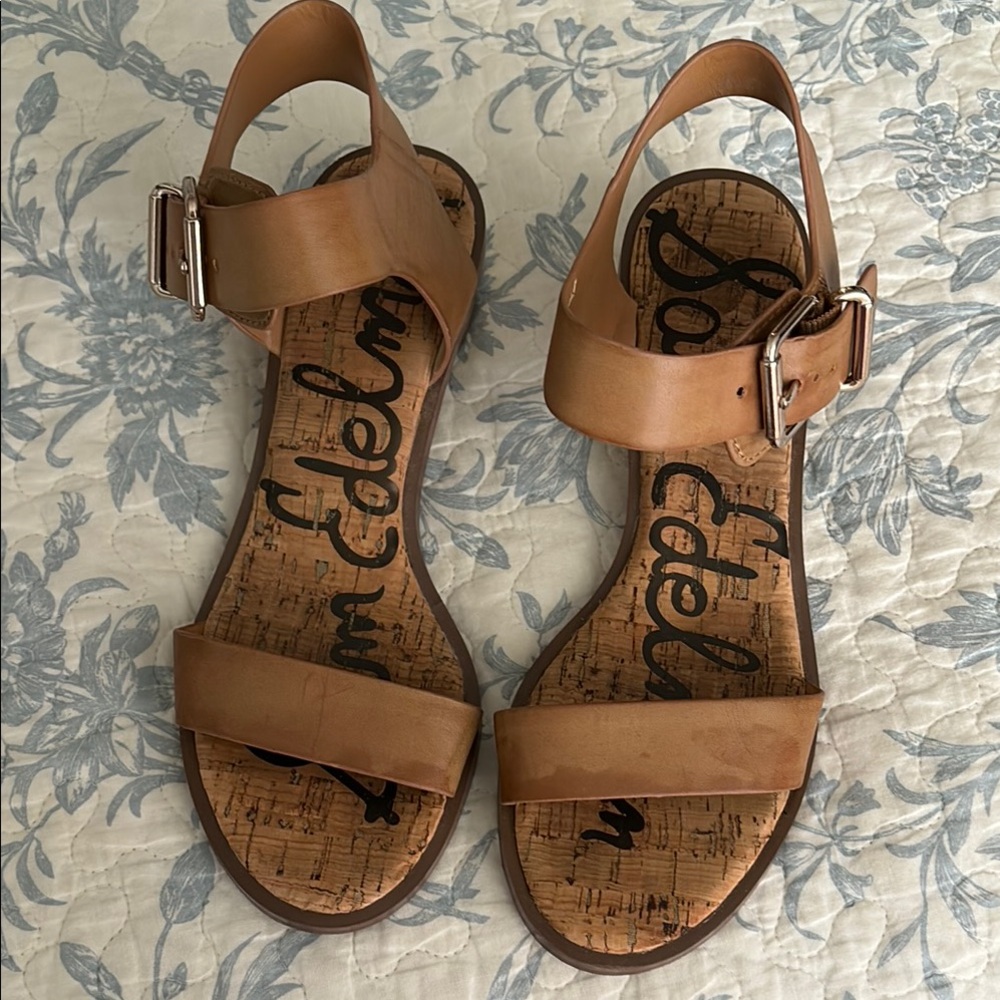 Sam Edelman Tan Cork Footbed Sandals